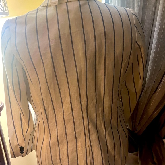 100% Fully Lines Linen Blazers - Picture 8 of 13